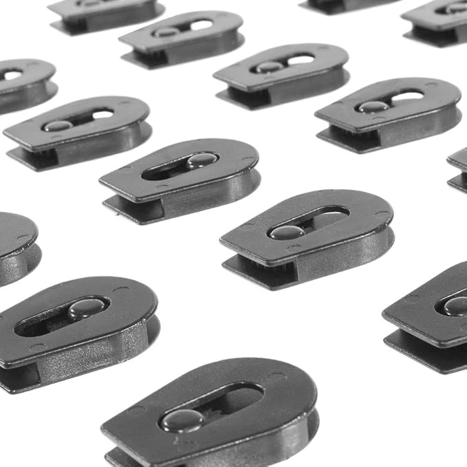 Wheeled Cord Lock Stopper (10 Pack) - Heavy Duty - Clamp Toggle End Cord Slider for Shock Cord, Bungee, Paracord, Drawstrings