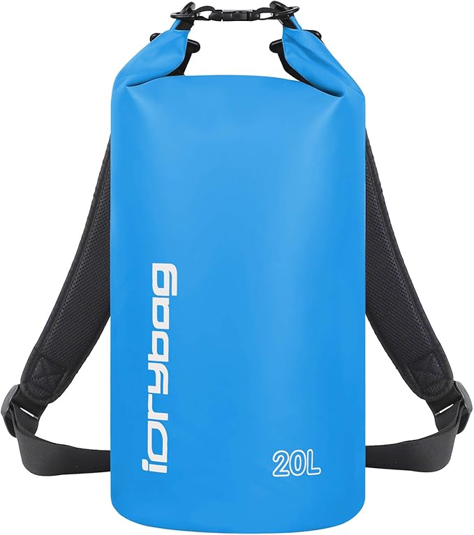 IDRYBAG Dry Bag for Kayaking Waterproof 2L/5L/10L/15L/20L, Small Dry Sack Waterproof Bag for Boating