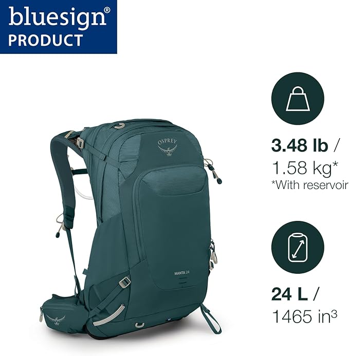 Osprey Manta Men's Hiking Backpack with Hydraulics Reservoir - Hydration Pack with Water Bladder