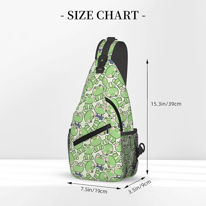 Cute Frog Sling Bag For Women Men Fashion Backpack Crossbody Frogs Shoulder Bag Sling Backpack Chest Bag Travel Hiking Casual Sport Daypack