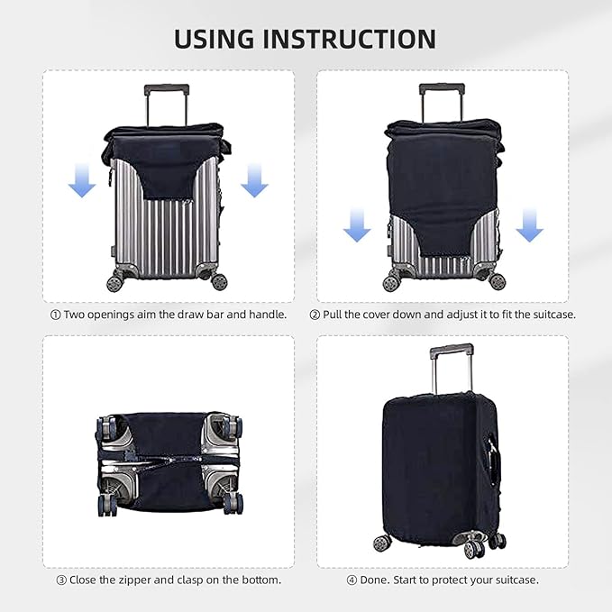Black Cat Elastic Luggage Cover, Suitcase Protector For Travel (Fits 29-32 Inch Luggage)