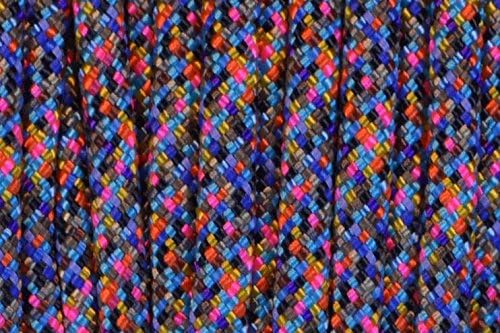 BORED? PARACORD! 550 lb Paracord – Ideal for Crafting, DIY Projects, Camping, Military & Active Outdoors – 300+ Colors – Tactical Parachute Cord Type III – Strong - Rainbow 50 Feet