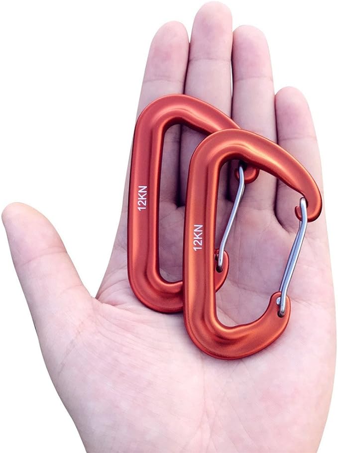 L-Rover Carabiner,12KN Lightweight Heavy Duty Carabiner Clips,Aluminium Wiregate Caribeaners for Hammocks,Camping, Key Chains, Outdoor and Gym etc,Hiking & Utility