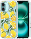 MOSNOVO Case for iPhone 16, [Buffertech 6.6ft Military-Grade Drop Protection] [Anti Peel Off Tech] Clear TPU Bumper Phone Case Cover Design - Lemon
