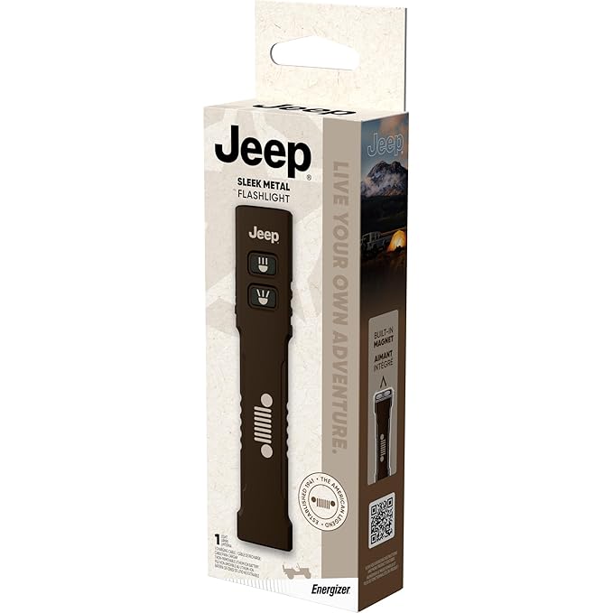 Energizer Jeep SM-1250 Flashlight Rechargeable for EDC, Tactical Flashlight Ultra Bright, IPX4 Water-Resistant, USB-C Cable Included
