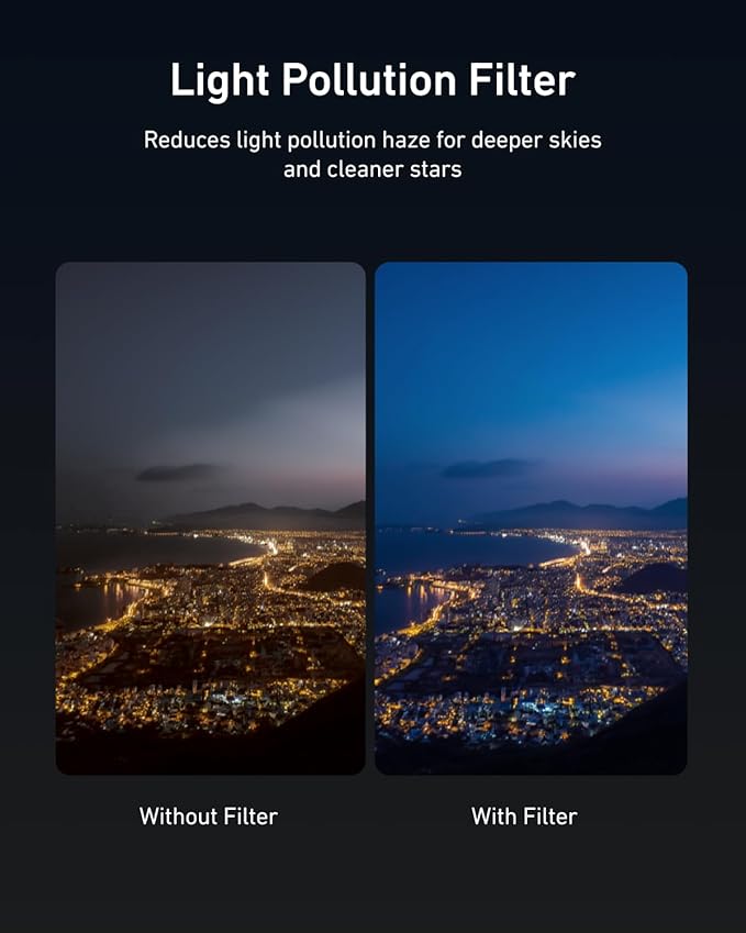 TELESIN LPR Light Pollution Reduction Filter for DJI Osmo Action 6, Night Clear Filter, Reduce Light Pollution, Enhance Stars & City Night Shots, HD Optical Glass, Nano Multi-Coated