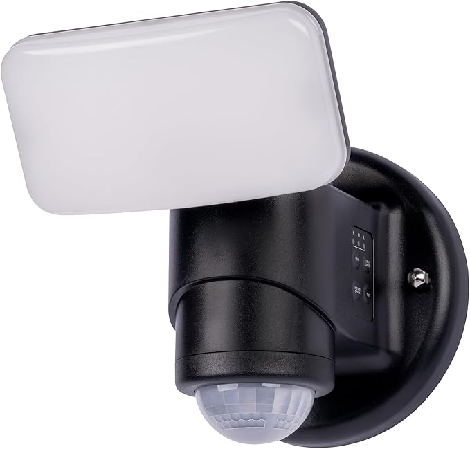 Wired Motion Security Light with Dynamic Tracking Technology, 2000 Lumens LED, 240° Sensor, 50 ft Range (Black)