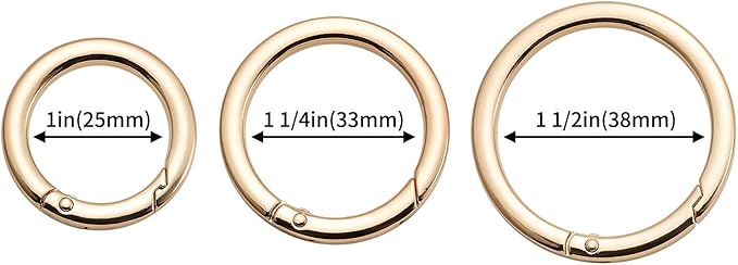 DEVPSISR 4pcs Flat Trigger Spring O Rings,Metal Keychain Ring Round Carabiner Clips for Keyrings Buckle, Bags,Purses,Purses