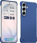 GRECAZO Slim Borderless for Samsung Galaxy S26 Plus Phone Case 6.7"(2026) Ultra-Thin Lightweight Frameless Matte Hard PC Cover Case with Pull Ring Minimalist Non Slip Rope-Blue