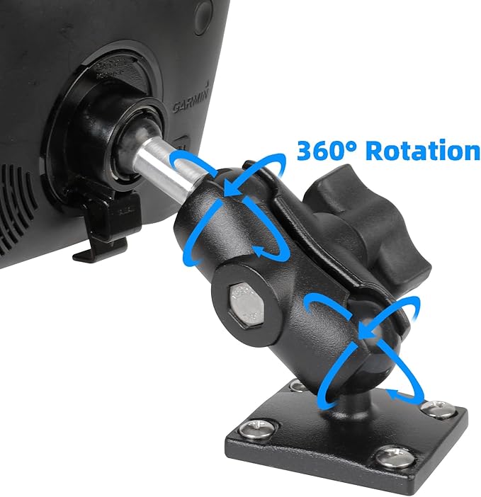 Aluminum Heavy-Duty GPS Mount with AMPS Square Plate Base for Garmin, Replacement for Suction Cup Windshield Mount, Compatible with Nuvi 2577LT 42LM 44 52LM 54 55LMT 56 2457 249
