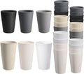 HEYCOME 24 Pcs Unbreakable Plastic Cups Set, 12 Pcs 14 oz and 12 Pcs 20 oz Reusable Plastic Cups, Stackable Water Tumblers, Drinking Cup for Kitchen, BPA-free, Dishwasher and Microwave Safe, 6 Colors