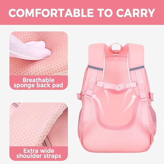 Cute Backpack for Teen Girls Kids Kawaii Bookbag Elementary Middle School Student Back Packs Aesthetic Travel Daypack Ages 6-8 8-10 10-12 (Purple,L)