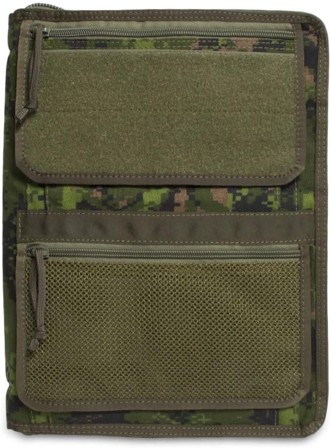 Tactical Notebook Covers Tactical Admin Notebook Cover System | Zippered Map Case | Fits US Standard Size Paper 8.5” x 11” & A4 Notebooks | Durable Field Organizer (Canadian Digital Camo)