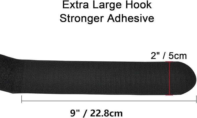 2 x 60 Inch Hook and Loop Cable Tie, 6 Pack Heavy Duty Adjustable Fastening Adhesive Cinch Strap with Plastic D-ring Buckle, Multi-Purpose Reusable Cord Organizer by Cacturism