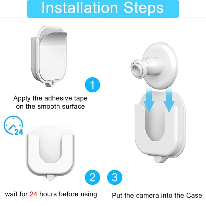 3 Pack Adhesive Wall Mount Bracket for Blink Mini/Mini 2 /Outdoor 4 /Indoor Camera Mount No Tools Need No Drill