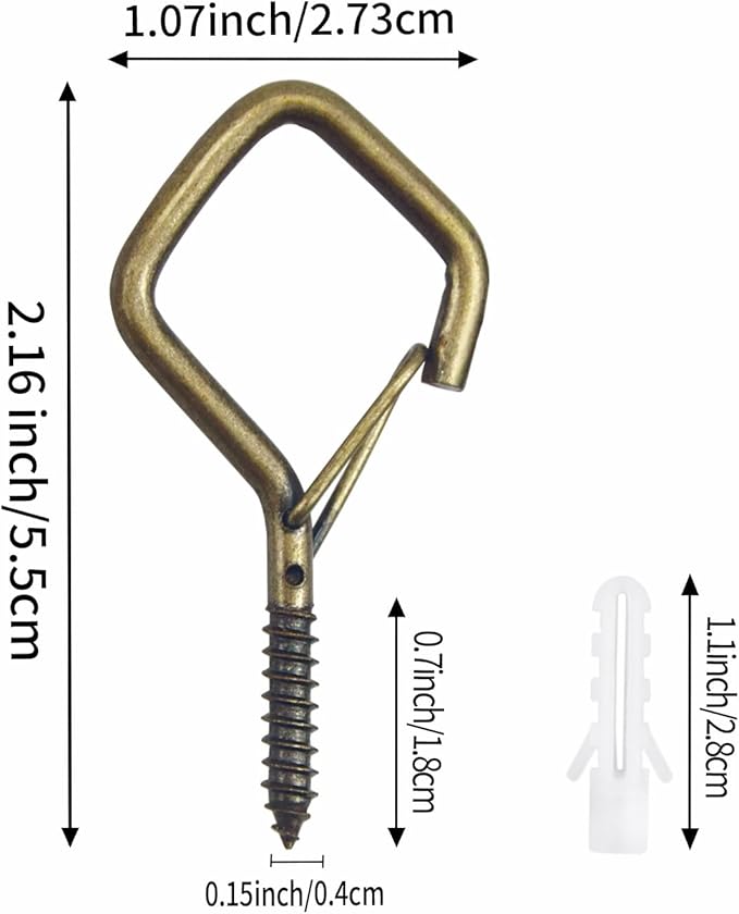 120 Pcs Bronze Eye Hooks Screw Heavy Duty,Ceiling Hooks for Hanging Plants,String Lights,Cup,Wind Chime,Bird Feeders. Plant Hanger Indoor&Outdoor