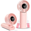 Foldable Handheld Fan, 5-Speed, High-Speed Motor, LED Display, 10 Hours long-lasting,3-IN-1 Portable Fan for Outdoor Activities, Travel, Beach