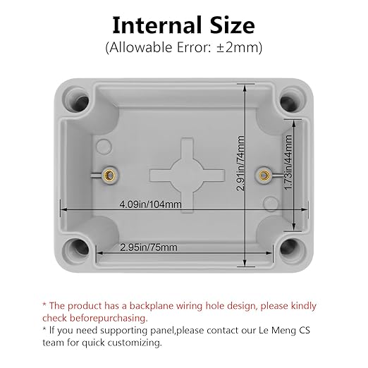 LeMotech Junction Box IP67 Waterproof Dustproof ABS Plastic Project Box for Electrical Outdoor Enclosure Gray 4.3 x 3.1 x 3.3 inch (110 x 80 x 85 mm),2 Pack