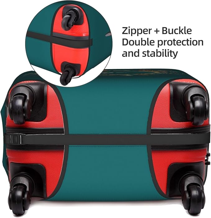 World Travel Luggage Covers and Luggage Tags Tsa Approved, Elastic Washable Fashionable Anti-Scratch Protector, Birthday Gifts for Men Women (M 22-25 Inch Luggage)