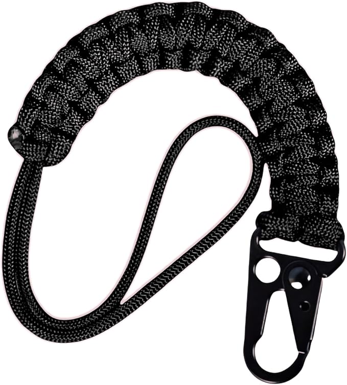Tactical Paracord Keychain with Cobra Weave - Military Grade 550 Survival Gear, Anti-Loss Carabiner Clip for Hiking/Camping - Secure Keys, ID Badge, Tools (Gift Ready)