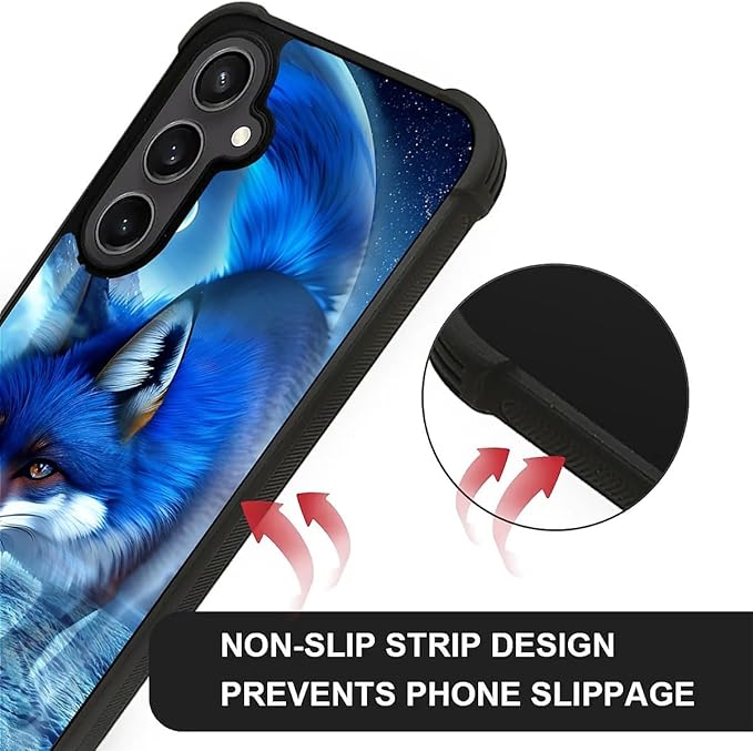 for Samsung Galaxy S23 FE Case, Snowy Mountain Fox Lake Pattern Graphic Design Girl Boy Soft Silicone Hard Acrylic Shock Protection for Samsung Galaxy S23 FE