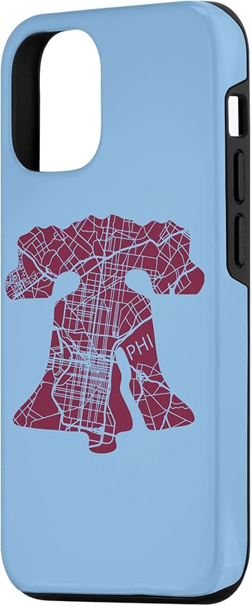 Philadelphia Street Map Liberty Bell Vintage Maroon Philly Case for iPhone 12/12 Pro