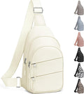 Tuwubi Crossbody Bags for Women, Sling Bag for Men, Small Hiking Backpack Anti Theft Lightweight for Outdoors Travel (M, Beige)