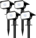 nipify Solar Lights Outdoor Waterproof, Motion Sensor Spot Lights- 4 Pack/56 LED/3 Modes Solar Powered Spotlights 2-in-1 Auto On/Off Landscape Lighting for Outside Yard Wall Garden, Cool White