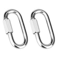 2Pcs 3.5 Inch 316 Heavy Duty Stainless Steel Screw Chain Quick Links, Carabiner, 2000 LBS Capacity, Large Opening Chain Connector for Hammock Hanging, Hiking, Camping