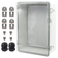 Outdoor Waterproof Electrical Box Junction Box Weatherproof IP67 ABS Plastic Enclosure Switch Router Project Box Electronics Enclosure with Mounting Plate Wall Bracket Clear 14.6"x10.6"x5.9"