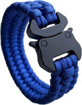 Parachute Cord Bracelets Trilobite Weaved Paracord Bracelet with Side Release Buckle 8.7 inch Black Bracelet for Men Women 1 Set
