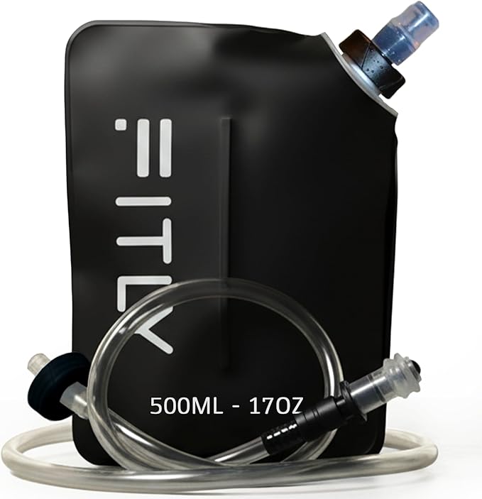FITLY Soft Flask - Shrink As You Drink Soft Water Bottle for Hydration Pack - Folding Water Bottle Ideal for Running, Hiking, Cycling, Climbing & Rigorous Activity