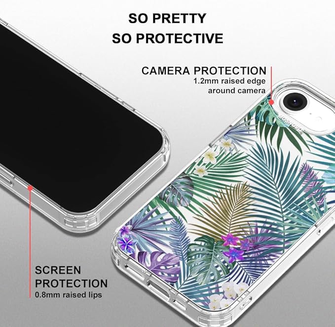 MOSNOVO for iPhone 17e Case/iPhone 16e Case, Shockproof Military-Grade Protection 6.6ft Drop Tested, Clear Phone Case for iPhone 16e / iPhone 17e, Tropical Rainforests Design