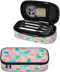 Tie Dye Pencil Case Pink Blue Ring Spray Artistic Design Pencil Bag Pen Markers Pouch Holder Organizer for Boy Girl School Students