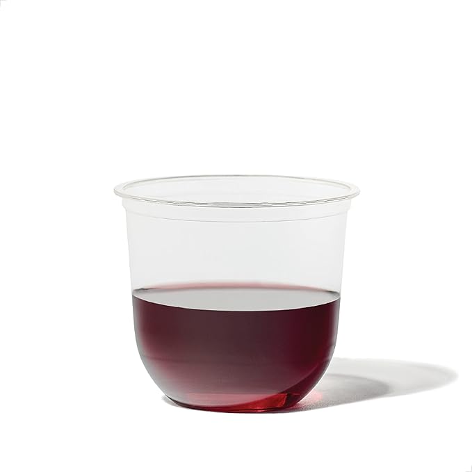 TOSSWARE NATURAL 12oz Arc - Plant Based 98mm Clear Cold Cups - Plastic Alternative for Parties, Bachelorettes, Weddings - Recyclable - Set of 500