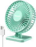 Gaiatop USB Desk Fan, Small But Powerful, Personal Portable Quiet 3 Speeds, Adjustable Mini Table Desktop fan for Cooling Home Office Car Summer Travel Gifts Green