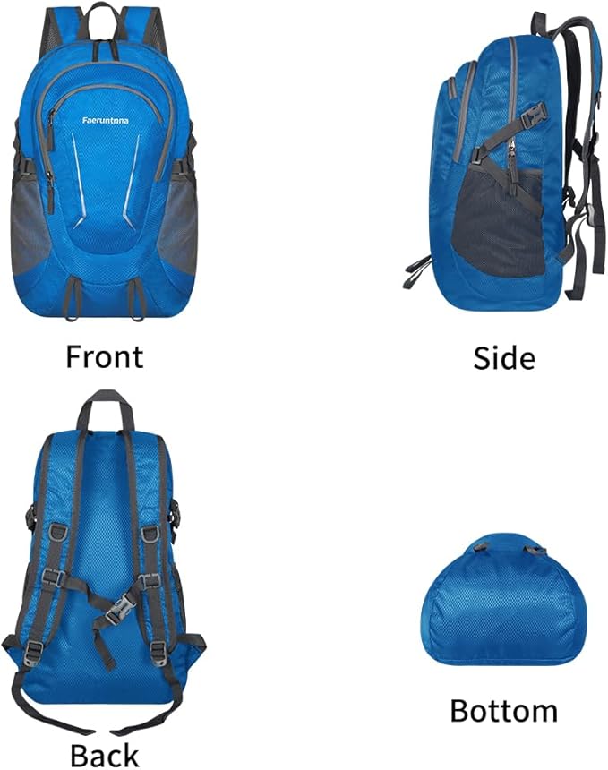 30L Large capacity Lightweight Packable Foldable Backpack，women and men Hiking backpack，Outdoors Travel Backpack (Blue)