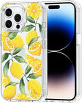 MOSNOVO Case for iPhone 14 Pro Max, [Buffertech 6.6ft Military-Grade Drop Protection] [Anti Peel Off Tech] Clear TPU Bumper Phone Case Cover Design - Lemon