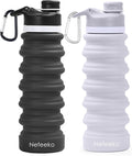 Nefeeko Collapsible Water Bottle, 26oz Silicone Foldable Water Bottles Leakproof BPA Free Travel Water Bottles with Carabiner, Portable Sport Water Bottles for Camping,Hiking Outdoor Indoor Sport