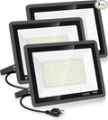YANYCN 3 Pack 150W LED Flood Light Outdoor,Super Bright Exterior Security Light with Plug,IP66 Waterproof Flood Light, 15500LM 5000K Daylight White Floodlight for Yard, Garden,Basketball Court, Arena