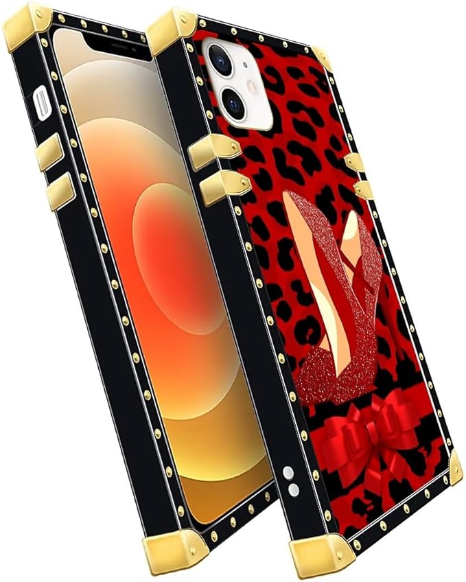 Compatible with iPhone 11 Case, Elegant High Heels Luxury Golden Decoration for Girl Women Soft TPU Shockproof Protective Hard PC Back for iPhone 11