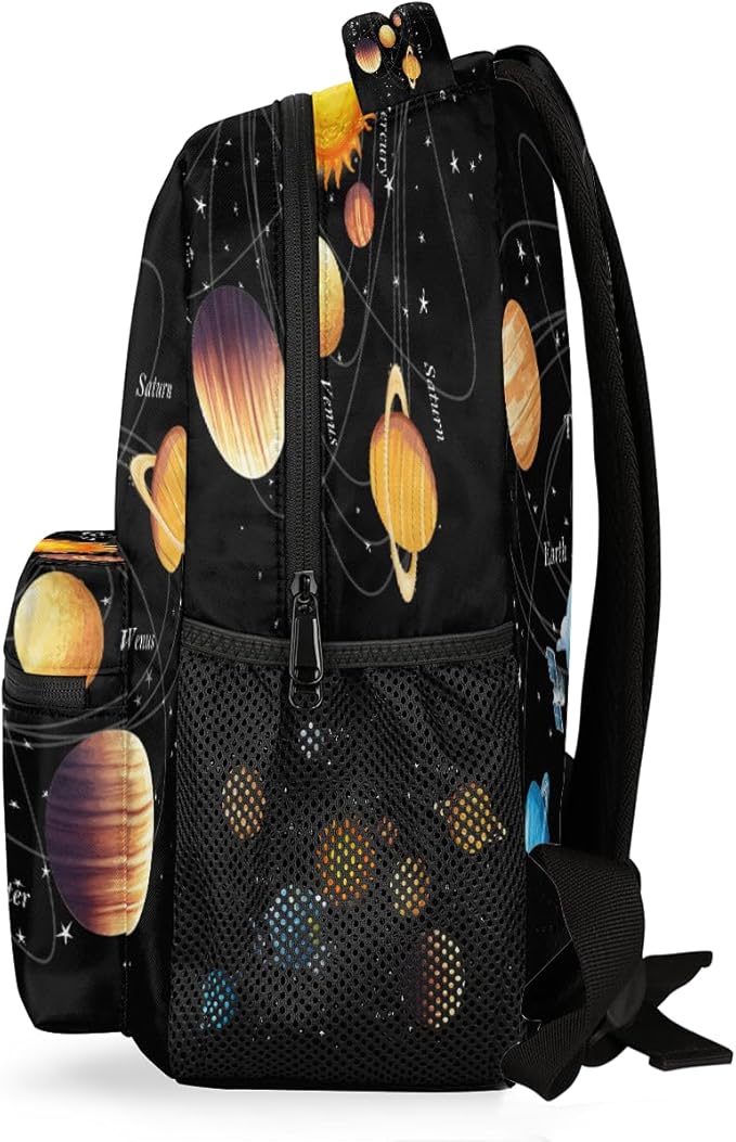 Backpacks Space Solar System School Bag Student Bookbag Adjustable Shoulder Bags Laptop Rucksack Travel Hiking Camping Daypack for Teens Girls Boys Women Men