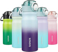 BJPKPK 18oz Insulated Water Bottle with Straw Stainless Steel Double Wall Water Bottles BPA Free Leak Proof Thermal Flask with Lockable Flip Lid and Soft Silicone Spout,Ocean Dream