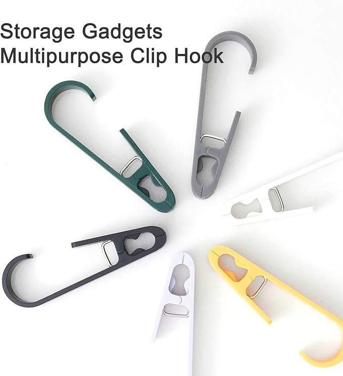 Large Laundry Hook Clothes pins 12pcs Sock Clip Laundry Clips with Springs, Strong Plastic Clothes Drying Line Pegs