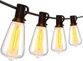 Ollny Outdoor String Lights 30FT, Shatterproof Connectable Patio Lights with 15+1 Spare ST38 Vintage Bulbs, 2200K Warm White Waterproof Outside Hanging Light for Camping Yard Gazebo Porch Balcony