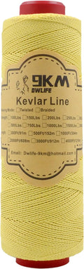 9KM DWLIFE Braided Kevlar Cord, 100lb~2000lb, High Tensile Strength, Abrasion, Flame Retardant, Kite String, Fishing Line, Model Rocket Shock, Tactical Survival Paracord