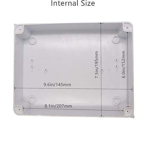 Junction Box, Reserved Holes Electrical Boxes Waterproof IP65 ABS Plastic Electrical Power Cord Enclosure Project Box White 10 x 7.9 x 4.7 inch(255x200x120mm)