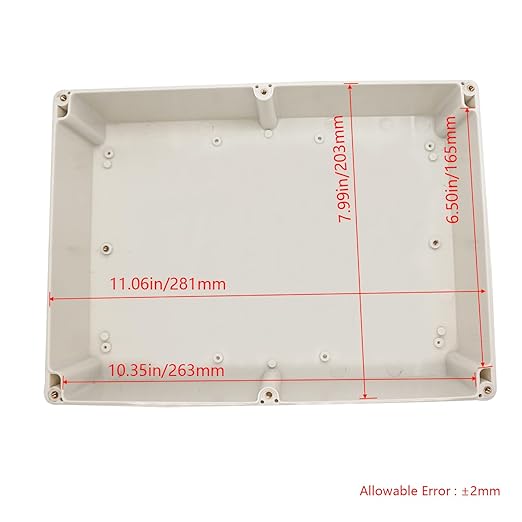 Project Box IP65 Waterproof Junction Box ABS Plastic Electrical Boxes DIY Electronic Project Case Power Enclosure White 11.42x8.27x3.94 inch (290 x 210 x100 mm)