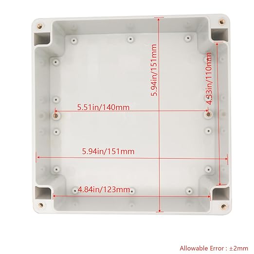 Project Box IP65 Waterproof Junction Box ABS Plastic Electrical Boxes DIY Electronic Project Case Power Enclosure White 6.30x6.30x3.54 inch (160 x 160 x90 mm)