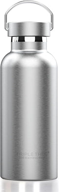 Triple Tree 17OZ Vacuum Insulated Stainless Steel Water Bottle, Double Wall Wide Mouth Lids Keeps beverage Hot or Cold Sweat Proof